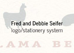 Logo and stationery system design for Llama Bean Ranch, Johnson City, TN.